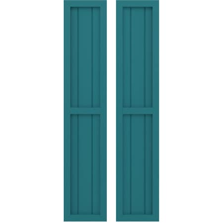 Americraft 3-Board Exterior Wood 2 Equal Panel Framed Board-n-Batten Shutters, ARW101BF311X36ANH